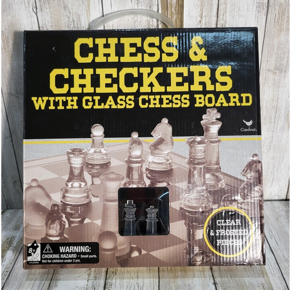 Cardinal‎ Games Chess and Checkers with Glass Board and Pieces Ages 8 Plus